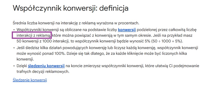 współczynnik konwersji definicja